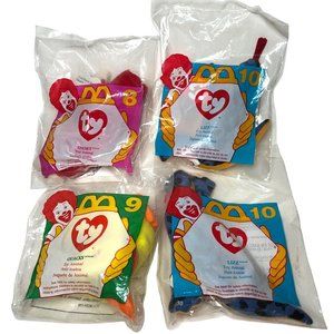 Vintage 1996 McDonald's Ty Teenie Beanie Babies Lot of 4 Quacks Snort Lizz x 2